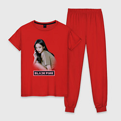 Пижама хлопковая женская Jennie Blackpink, цвет: красный