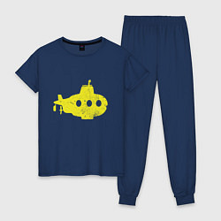 Пижама хлопковая женская Желтая подводная лодка, цвет: тёмно-синий