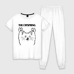 Пижама хлопковая женская The Offspring - rock cat, цвет: белый