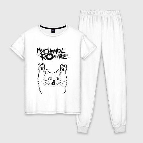 Женская пижама My Chemical Romance - rock cat / Белый – фото 1