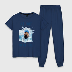 Пижама хлопковая женская Ice Cube in ice cube, цвет: тёмно-синий