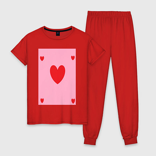 Женская пижама Cердца пять / Красный – фото 1