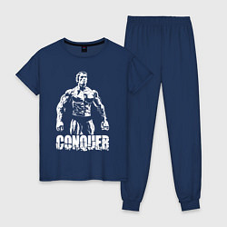 Пижама хлопковая женская Arnold conquer, цвет: тёмно-синий