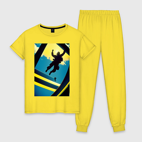 Женская пижама Два парашютиста / Желтый – фото 1