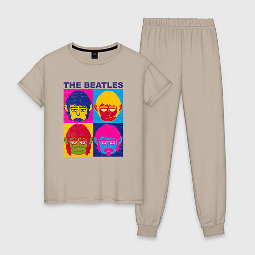 Женская пижама The Beatles color / Миндальный – фото 1