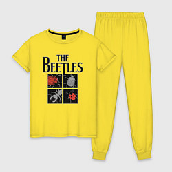 Пижама хлопковая женская Beetles, цвет: желтый