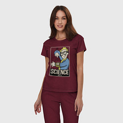 Пижама хлопковая женская Vault science, цвет: меланж-бордовый — фото 2