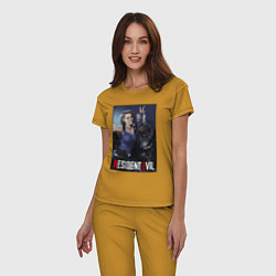 Пижама хлопковая женская Resident frendship, цвет: горчичный — фото 2