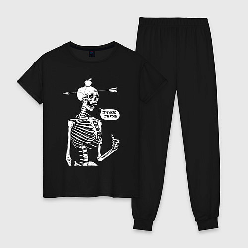 Женская пижама Skeleton - i am fine / Черный – фото 1