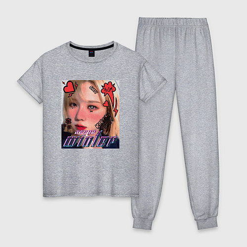 Женская пижама Winter арт - Aespa / Меланж – фото 1