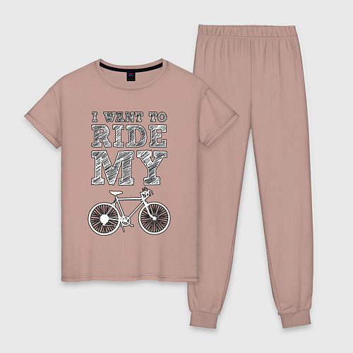 Женская пижама I want my bike / Пыльно-розовый – фото 1