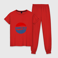 Пижама хлопковая женская Pepsi, цвет: красный