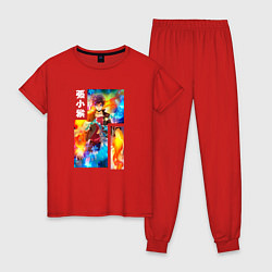 Пижама хлопковая женская Маг на полную ставку, цвет: красный
