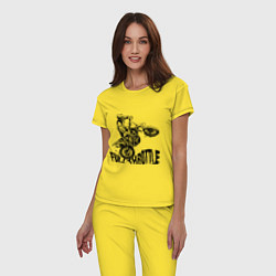 Пижама хлопковая женская Полный газ, цвет: желтый — фото 2