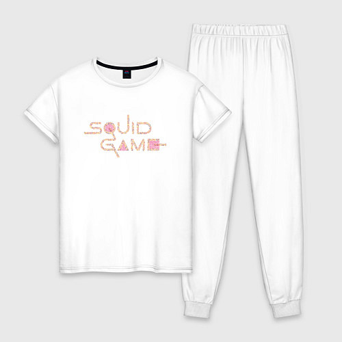 Женская пижама Игра в кальмара, logo / Белый – фото 1