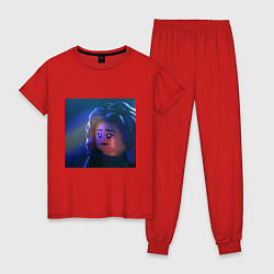 Пижама хлопковая женская Лего Эйфория, цвет: красный