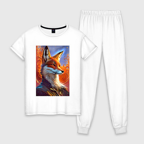 Женская пижама Fox fashionista - neural network / Белый – фото 1
