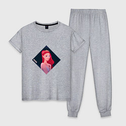 Пижама хлопковая женская Арт Розе из BlackPink, цвет: меланж