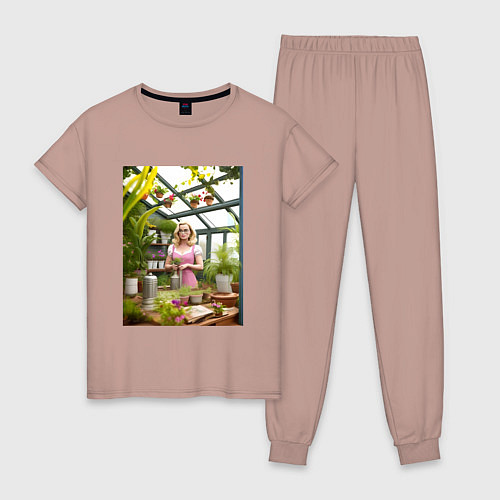 Женская пижама Барби: биологические эксперименты / Пыльно-розовый – фото 1