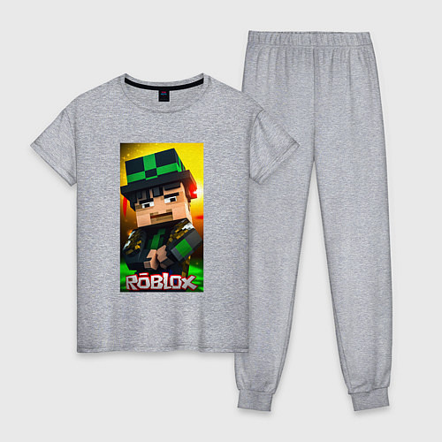 Женская пижама Roblox green man / Меланж – фото 1