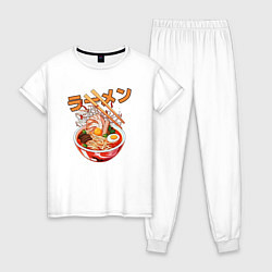 Пижама хлопковая женская Ramen Рамен, цвет: белый