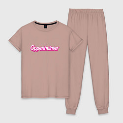 Пижама хлопковая женская Барбихеймер, цвет: пыльно-розовый