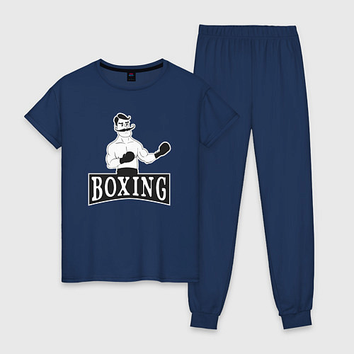 Женская пижама Boxing man / Тёмно-синий – фото 1