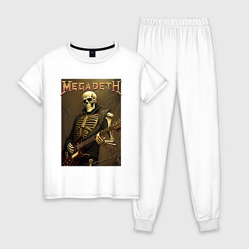 Женская пижама Megadeth - skeleton - heavy metal / Белый – фото 1