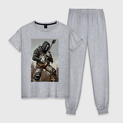 Женская пижама Уличный рок-гитарист - скелет - нейросеть