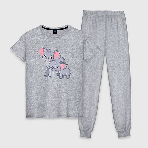 Женская пижама Elephants family / Меланж – фото 1