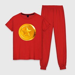 Пижама хлопковая женская Монета Марио, цвет: красный