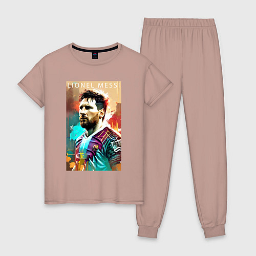 Женская пижама Lionel Messi - football - striker / Пыльно-розовый – фото 1