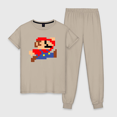Женская пижама Пиксельный Марио / Миндальный – фото 1