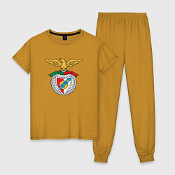Пижама хлопковая женская Benfica club, цвет: горчичный