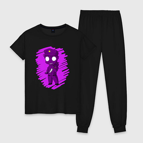Женская пижама Фиолетовый человек / Черный – фото 1