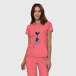 Пижама хлопковая женская Tottenham Hotspur fc sport, цвет: коралловый — фото 2