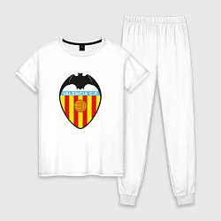 Пижама хлопковая женская Valencia fc sport, цвет: белый