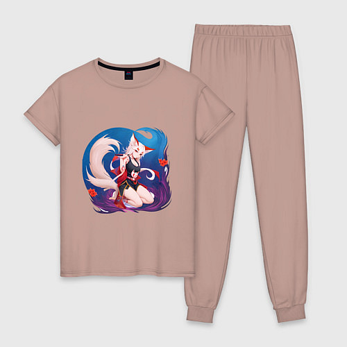 Женская пижама Девочка лиса / Пыльно-розовый – фото 1