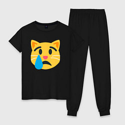 Женская пижама Жёлтый котик грустит