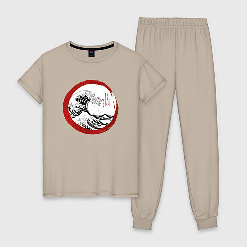 Женская пижама Волна от Канагава / Миндальный – фото 1