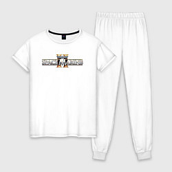 Пижама хлопковая женская Warhammer 40000 space marine 2 logo, цвет: белый