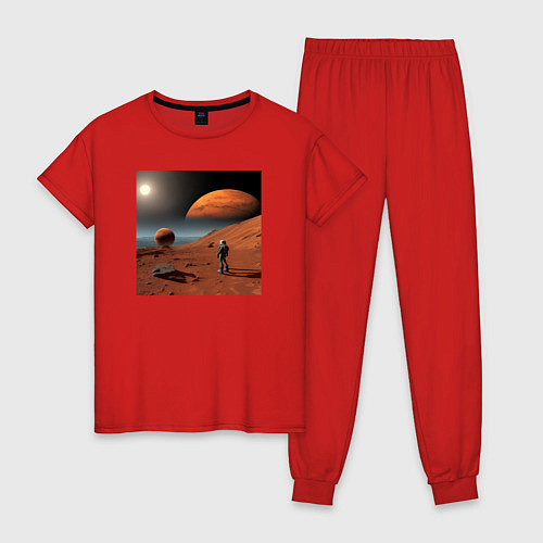 Женская пижама Человек на марсе / Красный – фото 1