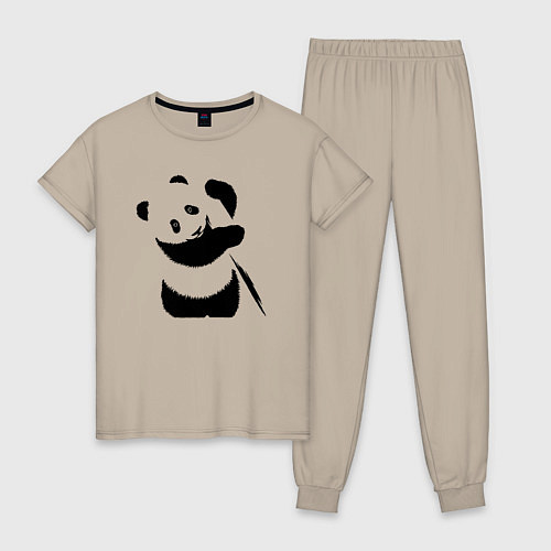 Женская пижама Панда с бревном / Миндальный – фото 1