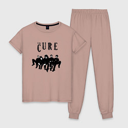 Пижама хлопковая женская The Cure - A Band, цвет: пыльно-розовый