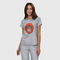 Пижама хлопковая женская Orange monkey, цвет: меланж — фото 2
