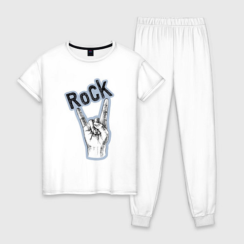 Женская пижама Рок стиль / Белый – фото 1