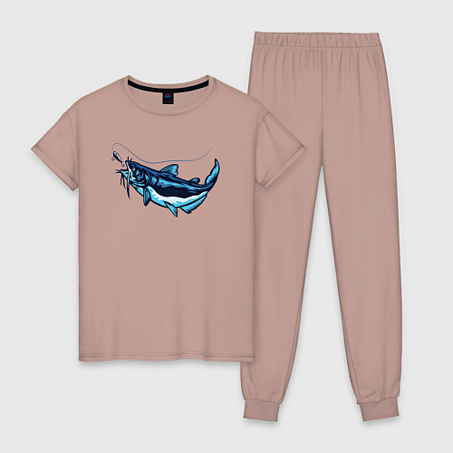 Женская пижама Лазурная рыбка / Пыльно-розовый – фото 1