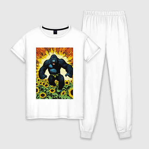 Женская пижама Разъяренная горилла / Белый – фото 1