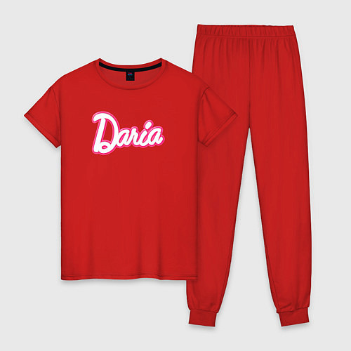 Женская пижама Дарья в стиле Барби - объемный шрифт / Красный – фото 1