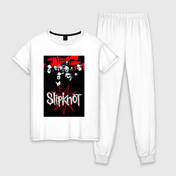 Пижама хлопковая женская Slipknot - all, цвет: белый